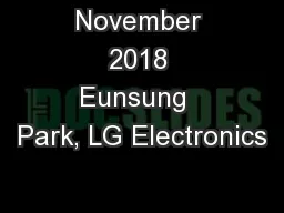 November 2018 Eunsung  Park, LG Electronics