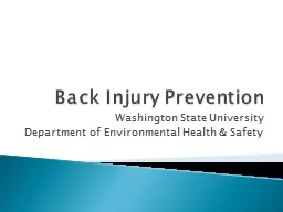 Back Injury Prevention Washington State University