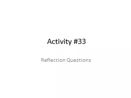Activity #33 Reflection Questions