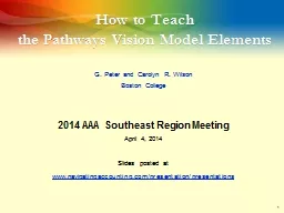 How  to Teach  the Pathways Vision
