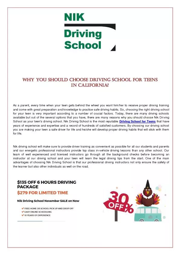 Driving schools in California