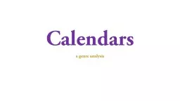 Calendars a genre analysis