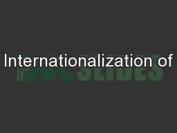 Internationalization of