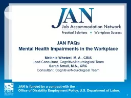 1 JAN FAQs Mental Health Impairments in the Workplace