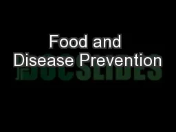 Food and Disease Prevention