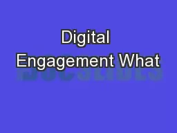 Digital Engagement What