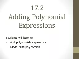 17.2  Adding Polynomial Expressions