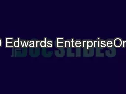 JD Edwards EnterpriseOne:
