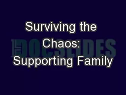 Surviving the Chaos: Supporting Family