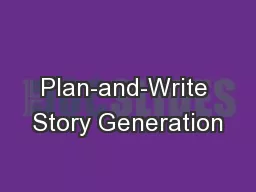 Plan-and-Write Story Generation