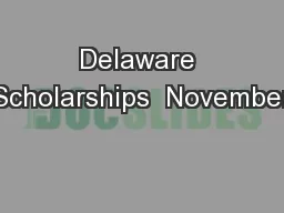 Delaware Scholarships  November