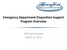 Emergency Department Disposition Support