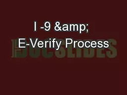 I -9 & E-Verify Process