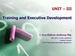 UNIT – III Training and Executive Development