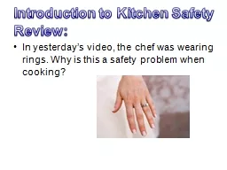 Introduction to Kitchen Safety Review: