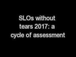 SLOs without tears 2017: a cycle of assessment