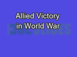 Allied Victory in World War