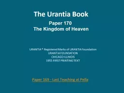 The Urantia Book Paper 170 