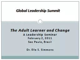The Adult Learner and Change
