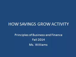 HOW SAVINGS GROW ACTIVITY