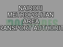 NAIROBI METROPOLITAN AREA TRANSPORT AUTHORITY