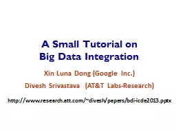 A Small Tutorial on  Big Data Integration