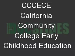 CCCECE California Community College Early Childhood Education