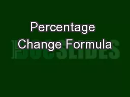 Percentage Change Formula