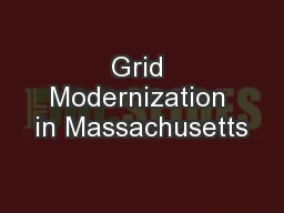 Grid Modernization in Massachusetts