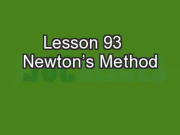 Lesson 93   Newton’s Method
