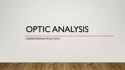 OPTIC Analysis Understanding visual texts