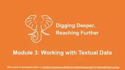 Module 3: Working with Textual Data