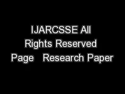 IJARCSSE All Rights Reserved Page   Research Paper