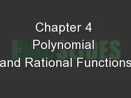Chapter 4 Polynomial and Rational Functions