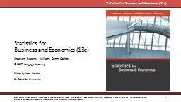 1 Statistics for  Business and Economics (13e)