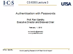 1 Authentication with Passwords
