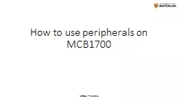 How to use peripherals on MCB1700