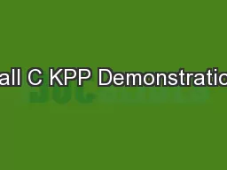 Hall C KPP Demonstration