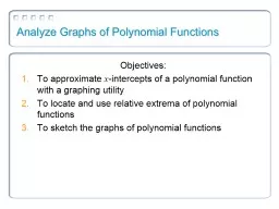 Analyze  Graphs of Polynomial Functions