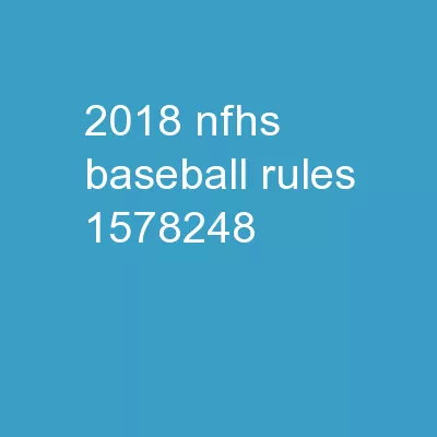 2018  nfhs  baseball rules