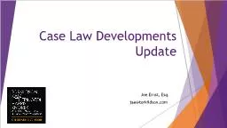 Case Law Developments Update