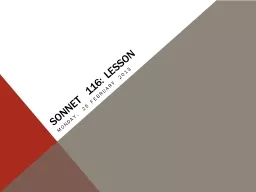 SONNET  116: lesson Monday, 25 February 2013