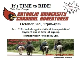 It’s TIME to RIDE! October 3rd,  12pm-4pm.