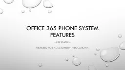 Office 365 Phone system Features