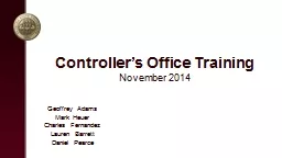 Controller’s Office Training