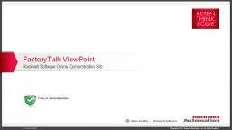 FactoryTalk  ViewPoint Rockwell Software Online Demonstration Site