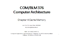 COM/BLM 376  Computer Architecture