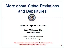 More about  Guide  D eviations and Departures