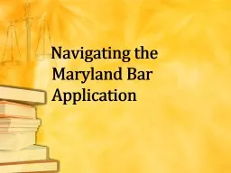 Navigating the Maryland Bar Application