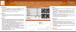 When Do Early Ischemic Changes First Appear On CT After Acute Ischemic Stroke